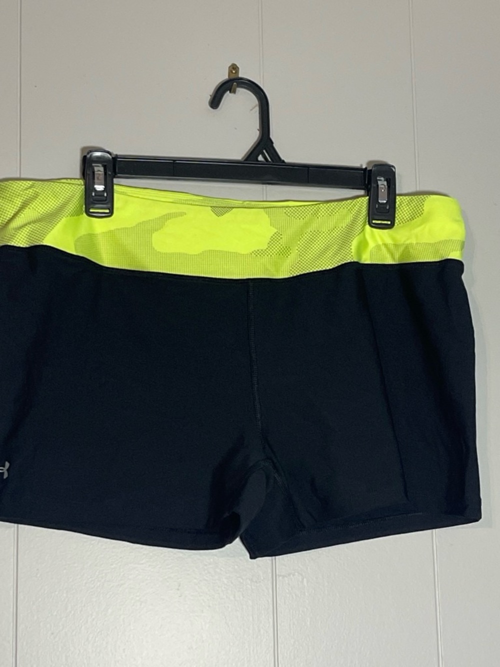 Under Armour Black Shorts with Neon Yellow Waistband